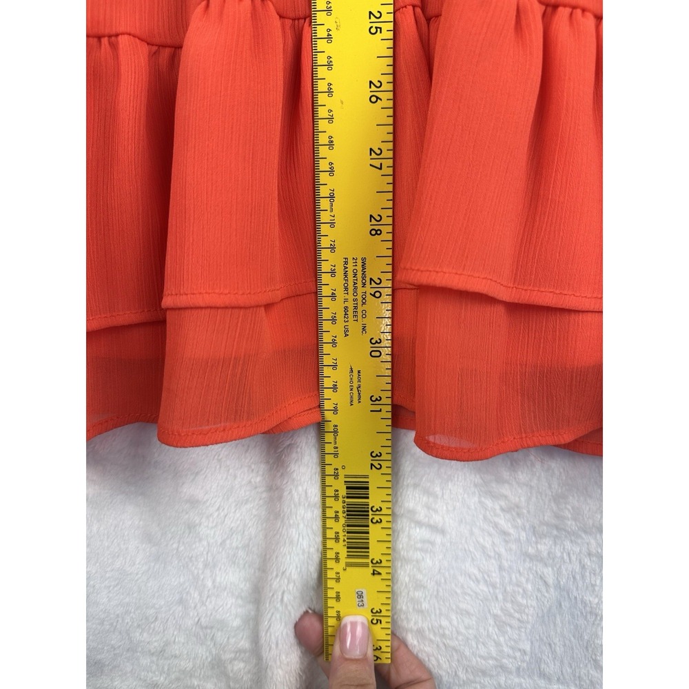 Ella Moss Womens Halter Mini Ruffle Tiered Dress Orange Size‎ XS  Girls 12 - Picture 11 of 12